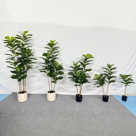Artificial Ficus lyrata with white edges, artificial green plants, indoor and outdoor ornaments, home decoration, office ornaments Artificial Ficus lyrata with white edges, artificial green plants, indoor and outdoor ornaments, home decoration, office ornaments